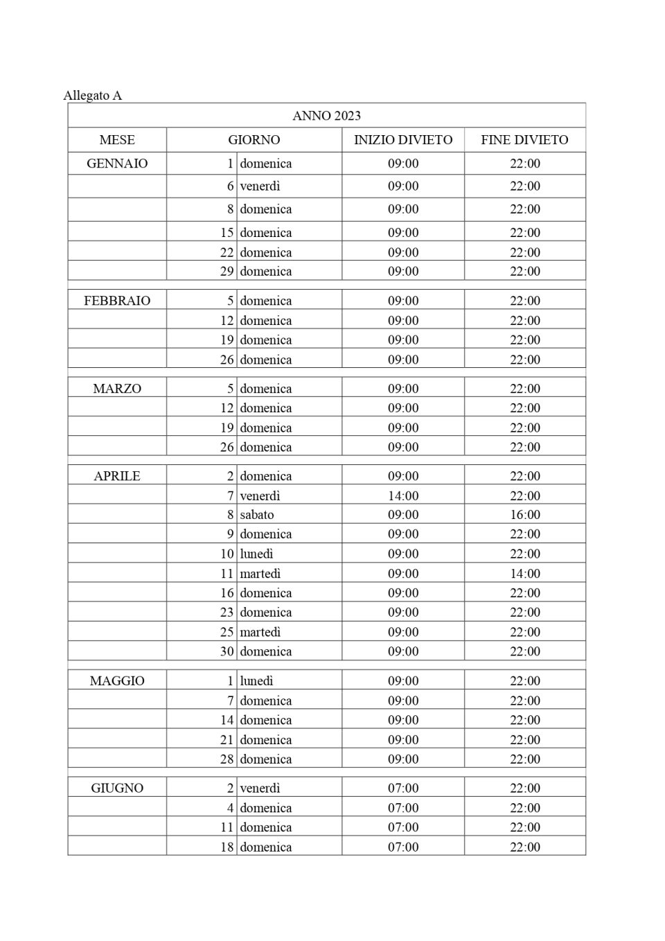 Pubblicato il calendario 2023 dei divieti di circolazione per veicoli